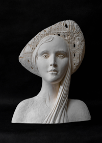 Rzeźba do salonu artysty Zbigniew Szczepańczyk pod tytułem Prorokini