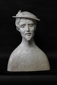 Rzeźba do salonu artysty Zbigniew Szczepańczyk pod tytułem W kapeluszu z piórkiem