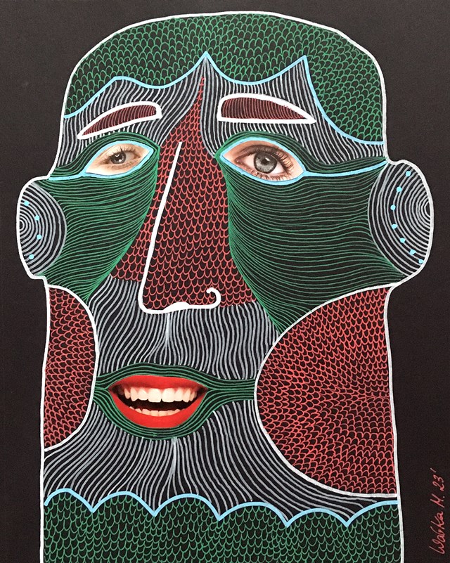 Obraz do salonu artysty Marcin Waśka pod tytułem Autoportret z ustami