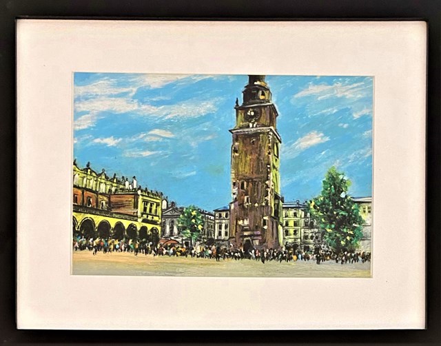 Obraz do salonu artysty Mirosław Sojnowski pod tytułem Rynek wieża ratuszowa 