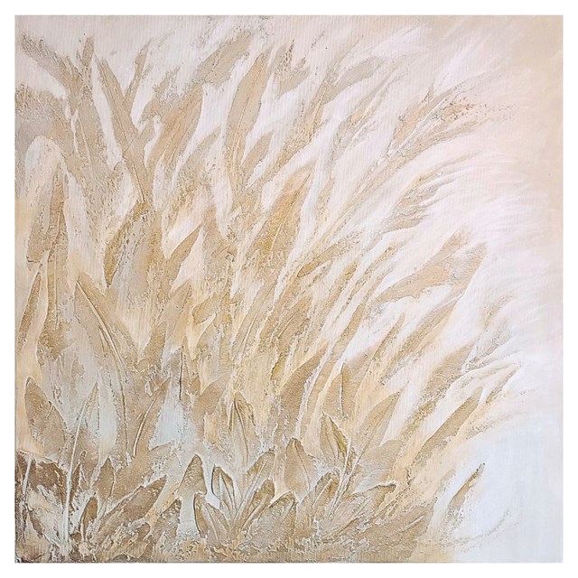 Living room painting by Anna Maria Majkutewicz titled Fields of gold