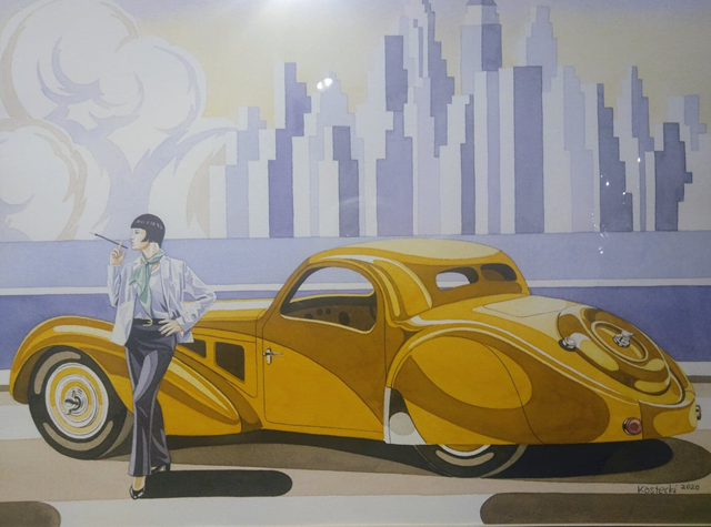 Żółte Bugatti - wizualizacja pracy autora Tomasz Kostecki