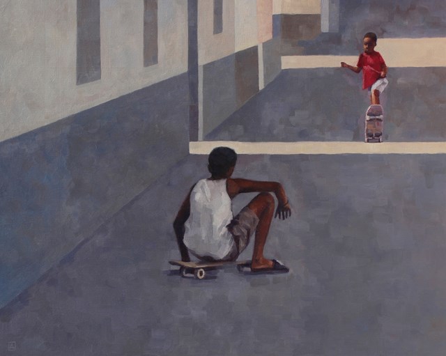 Obraz do salonu artysty Andrzej Tuźnik pod tytułem Zobacz teraz! (Ważne sprawy na Cabo Verde)