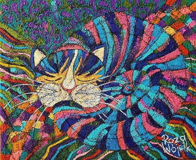 Obraz do salonu artysty Rozalia Wójcik pod tytułem Śpiący kotek