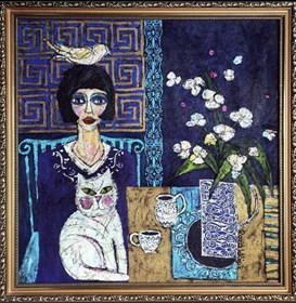 Living room painting by Rozalia Wójcik titled ,, Gołębica "