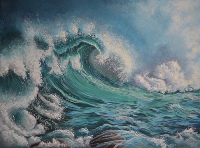 Living room painting by Alicja Matejkowska titled The Wave