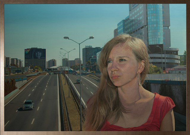 Obraz do salonu artysty Mariusz Maksel pod tytułem Kiedy spacerujesz po mieście 