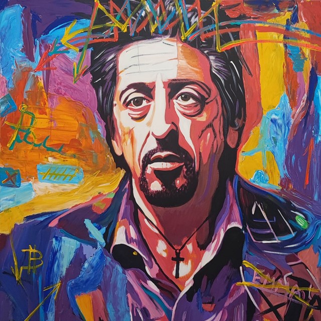 Living room painting by Emma Chodorowska titled ,,Al Pacino"