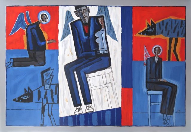 Living room painting by Mikołaj Malesza titled Modlitwa