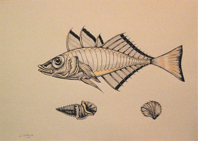 Obraz do salonu artysty Lili Fijałkowska pod tytułem Z serii "Ryby" 4