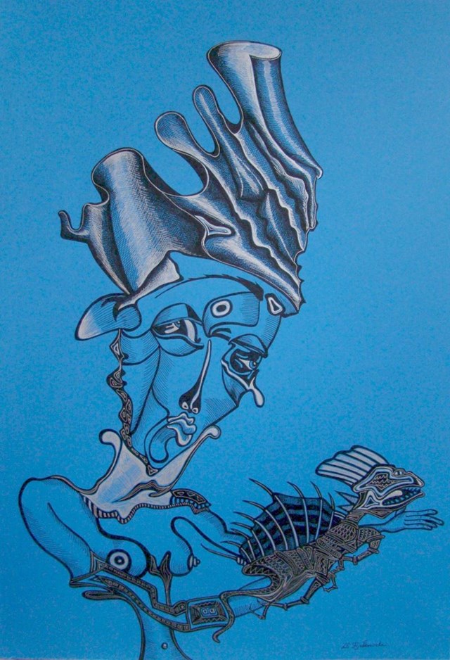 Obraz do salonu artysty Lili Fijałkowska pod tytułem Księżniczka z małym smokiem