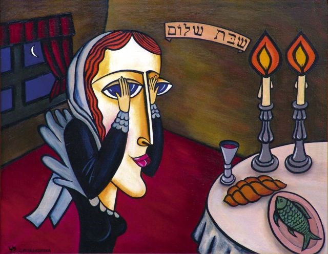 Obraz do salonu artysty Lili Fijałkowska pod tytułem Modlitwa szabasowa