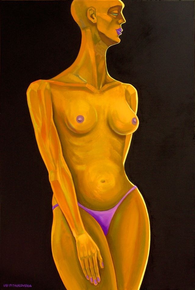 Living room painting by Lili Fijałkowska titled From the "Mannequins" series Act 5