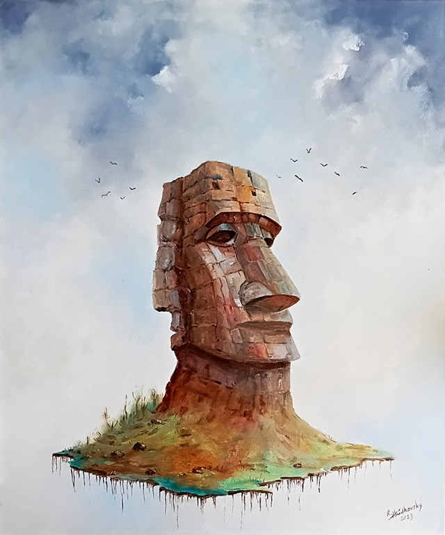 Obraz do salonu artysty Roman Hnedkovsky pod tytułem Głowa w chmurach