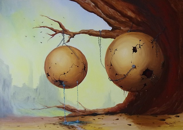 Obraz do salonu artysty Roman Hnedkovsky pod tytułem Pod drzewem