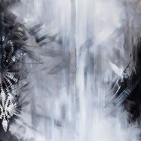 Living room painting by Iza Kostiukow titled Silver (7)