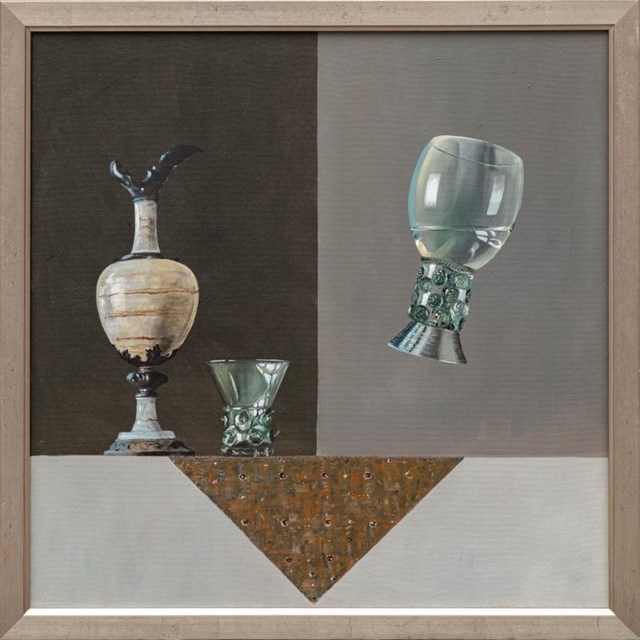 Living room painting by Ryszard Porębski titled Goblet