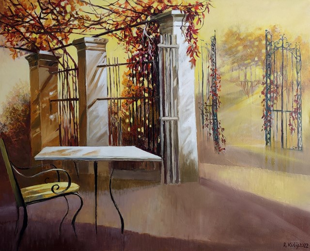 Living room painting by Renata Kulig-Radziszewska titled Autumn sun