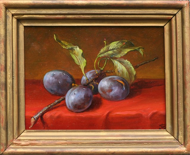 Living room painting by Tadeusz Molga titled Plums