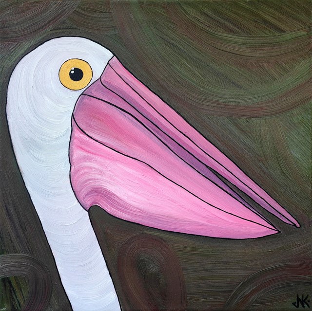 Living room painting by Nataliia Nikulina titled pelican