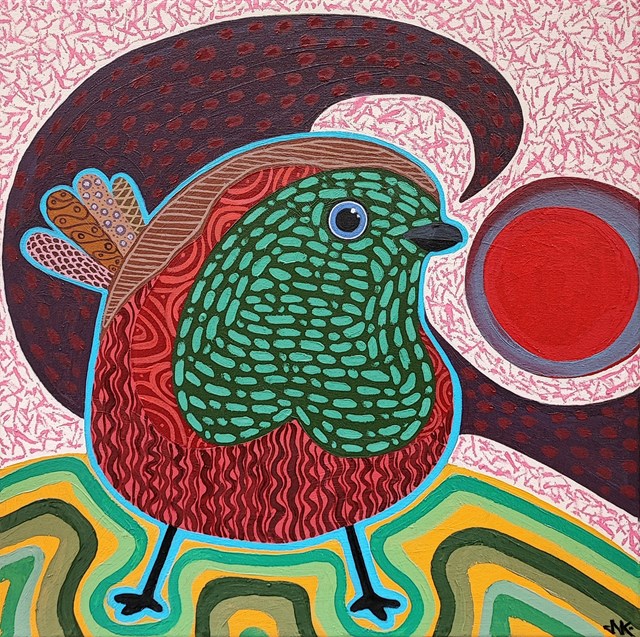 Obraz do salonu artysty Nataliia Nikulina pod tytułem międzykontynentalny mały ptaszek