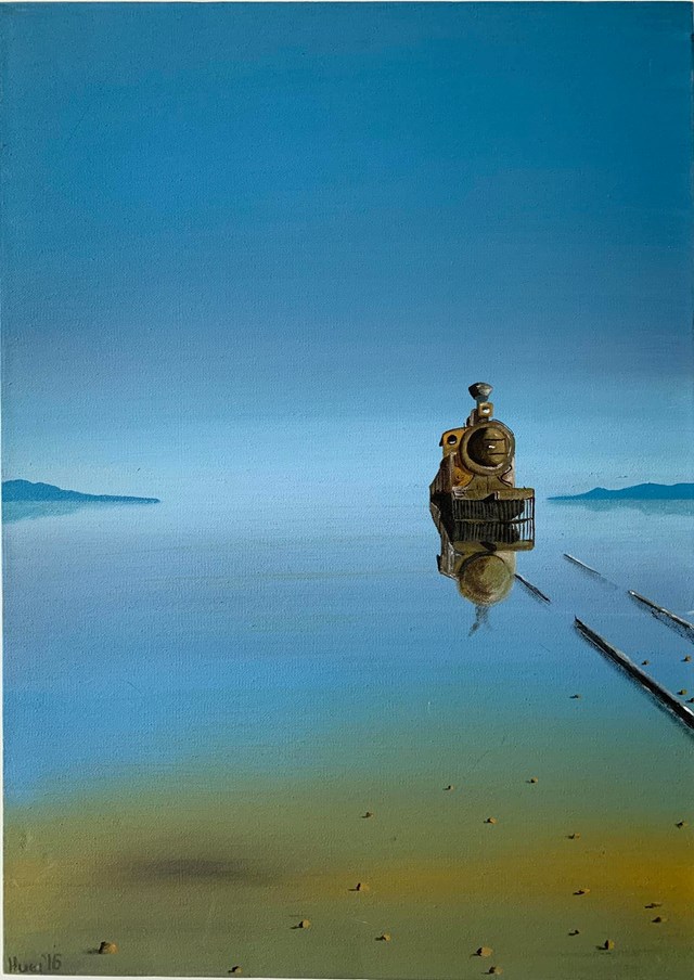 Obraz do salonu artysty Hugo Giza pod tytułem  Abandoned train in Bolivia