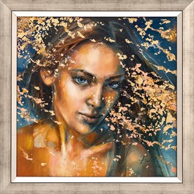 Living room painting by Katarzyna Paleta titled Autumn girl