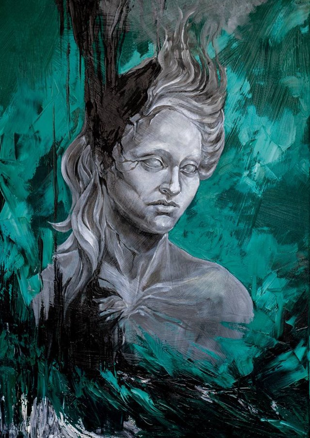 Obraz do salonu artysty Milena 'Milish' Korzeniewska pod tytułem Zielony sztorm