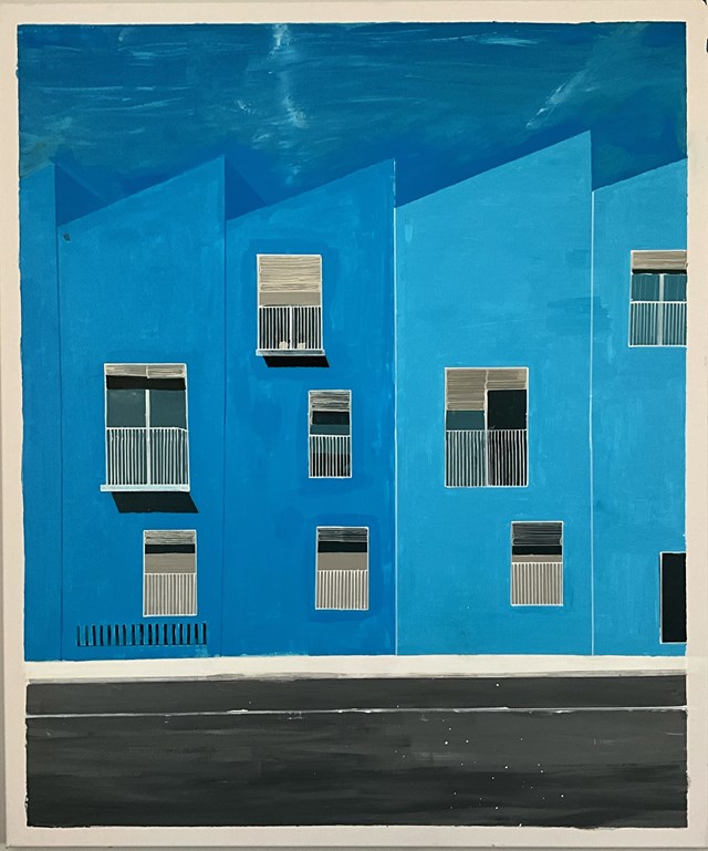 Living room painting by Agata Koszelewska titled Gomila Palma. Spain, Mallorca