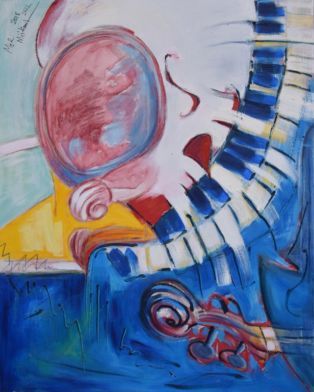Living room painting by MARZENA MIŚKIEWICZ titled Armchair and Music