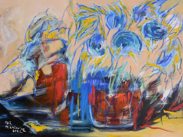 Living room painting by MARZENA MIŚKIEWICZ titled FLOWERS OF WAR