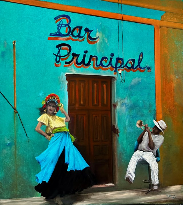 Obraz do salonu artysty Grażyna Jeżak pod tytułem Bar Principal