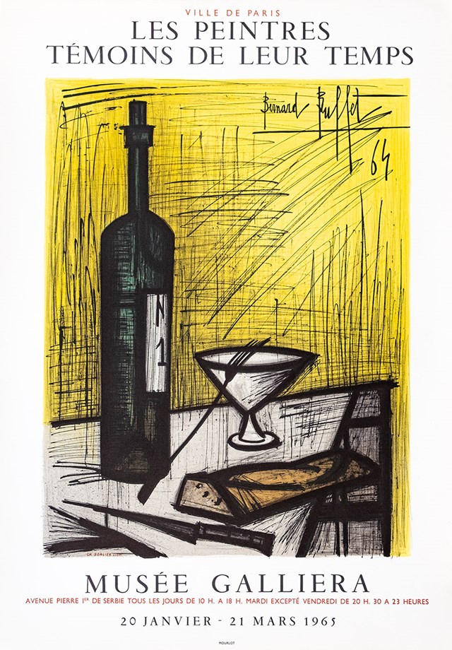 Grafika do salonu artysty Bernard Buffet pod tytułem Bread and life (plakat do wystawy Les Peintres Témoins de Leurs Temps)