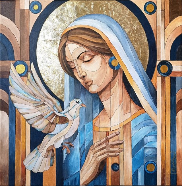 Obraz do salonu artysty Aleksandra Elizabethe Wojtysiak pod tytułem Filary wiary i władzy