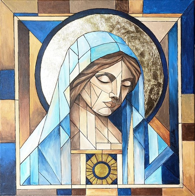 Living room painting by Aleksandra Elizabethe Wojtysiak titled A Time of Reflection and Meditation