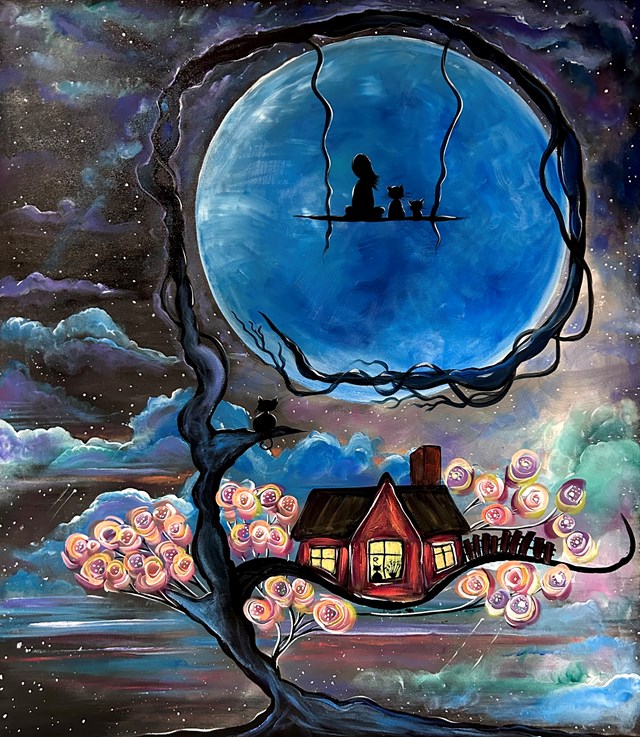Obraz do salonu artysty Katarzyna Biskupska pod tytułem Niebieski księżyc 