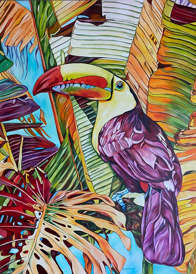 Obraz do salonu artysty Joanna Szumska pod tytułem Tęczowy tukan