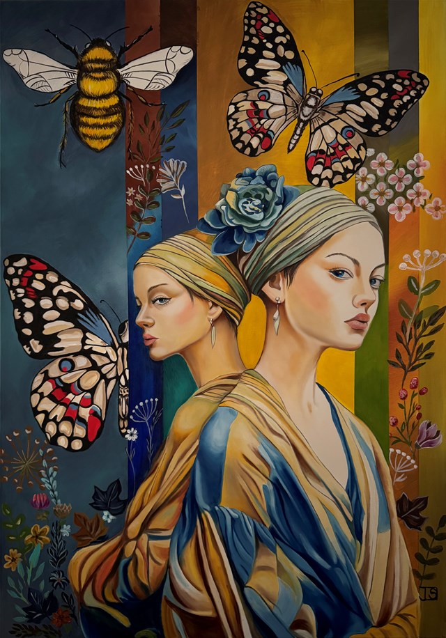 Living room painting by Joanna Szumska titled New dimension