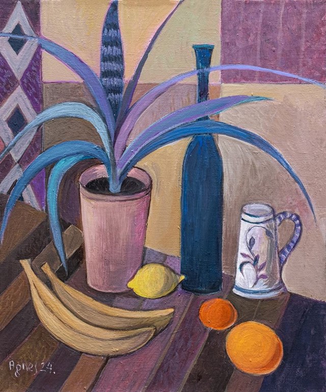 Living room painting by Agnieszka Korczak-Ostrowska titled Still life with fruits