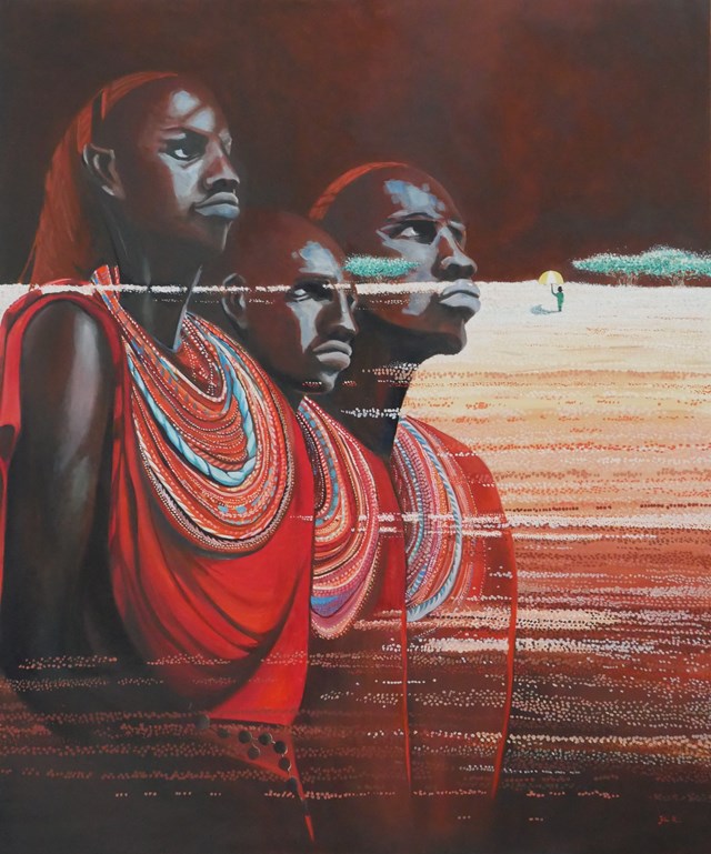 Living room painting by Jolanta Kitowska titled We, Africa