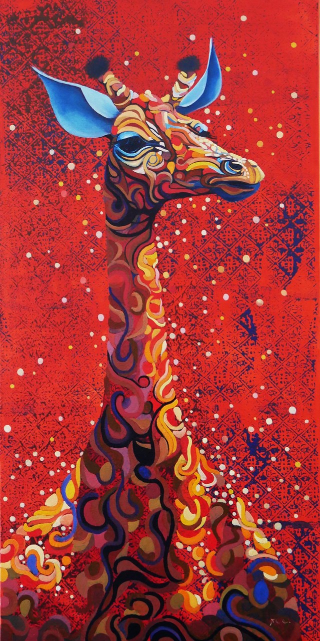 Living room painting by Jolanta Kitowska titled The Creator