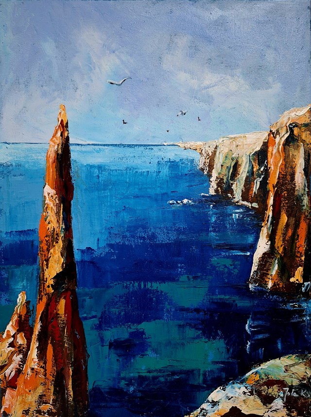 Living room painting by Jolanta Kitowska titled Calabria Moments