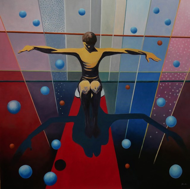 Living room painting by Jolanta Kitowska titled I am free