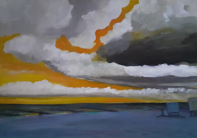 Living room painting by Magdalena Bezat titled The Baltic landscape