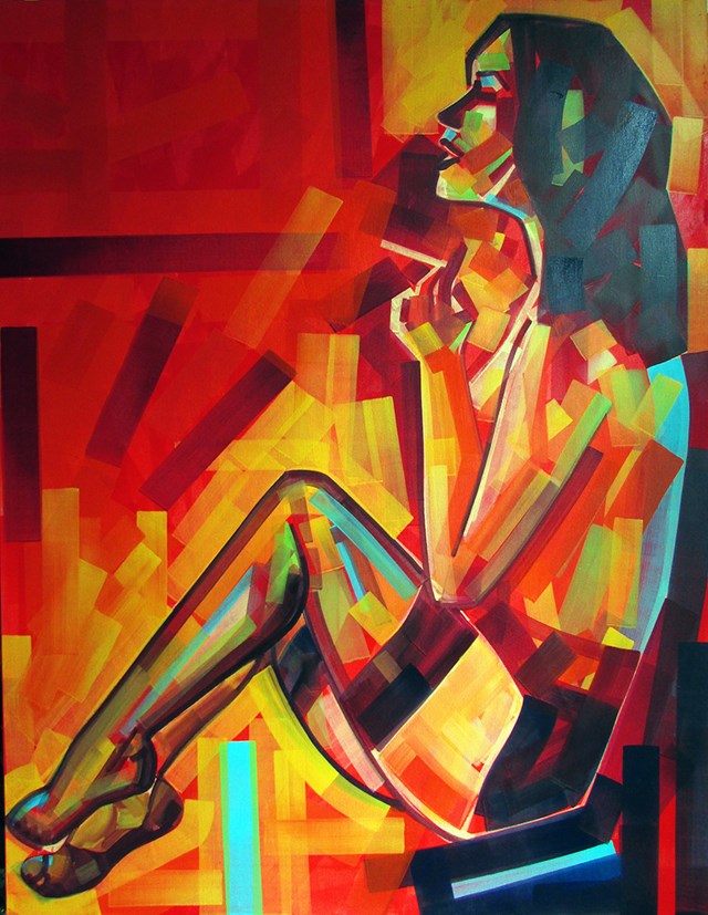 Living room painting by Piotr Kachny titled Morphea