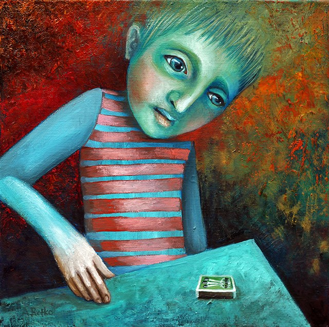 Obraz do salonu artysty Agnieszka Suchecka pod tytułem Chłopiec z zapałkami