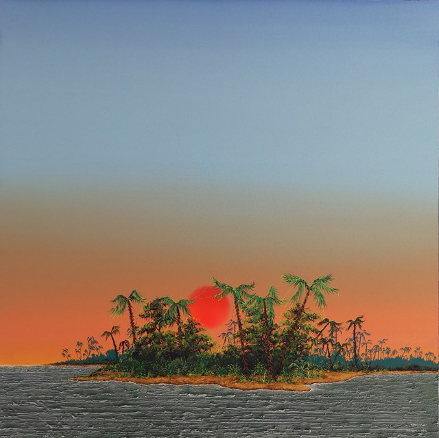 Living room painting by Michał Mroczka titled Guadalcanal