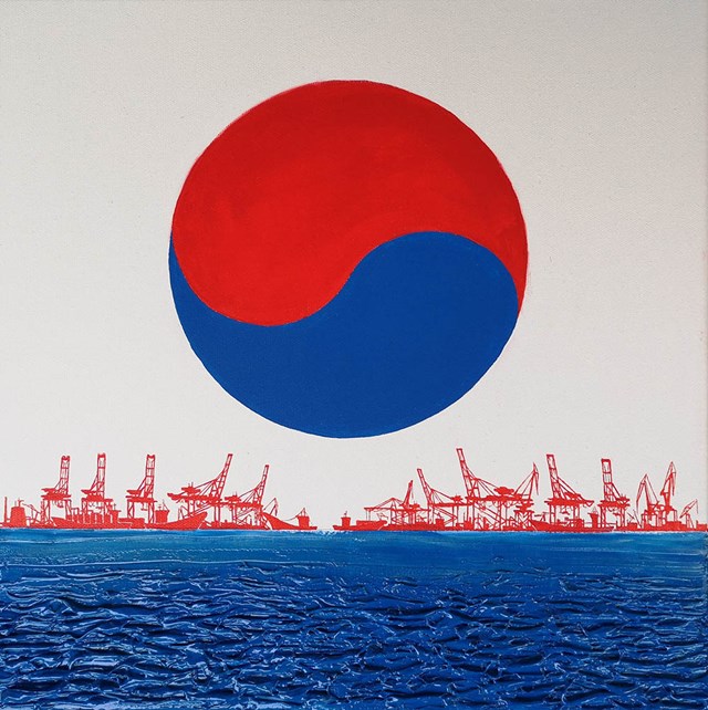 Obraz do salonu artysty Michał Mroczka pod tytułem Port koreański 