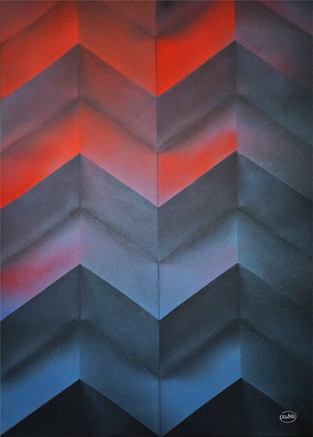 Living room painting by Paweł Bienkiewicz titled Geometry 02