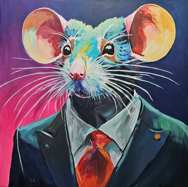 Living room painting by Dawid Latek titled KORPOSZCZUR 